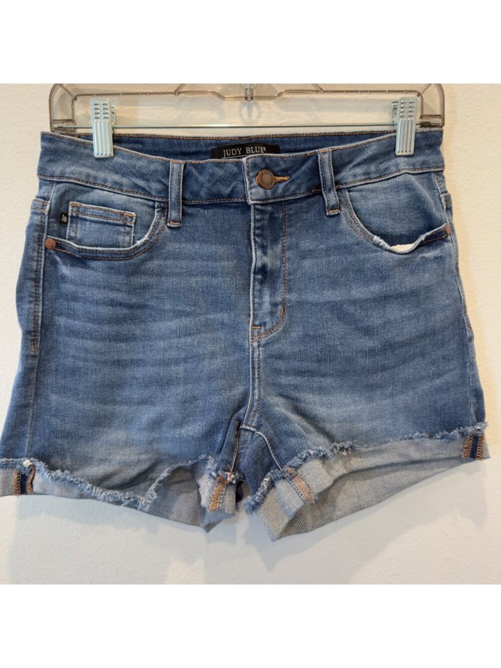 Judy Blue Women’s Denim Cuffed Cut-Off Shorts Medium Stretch Casual Cowgirl